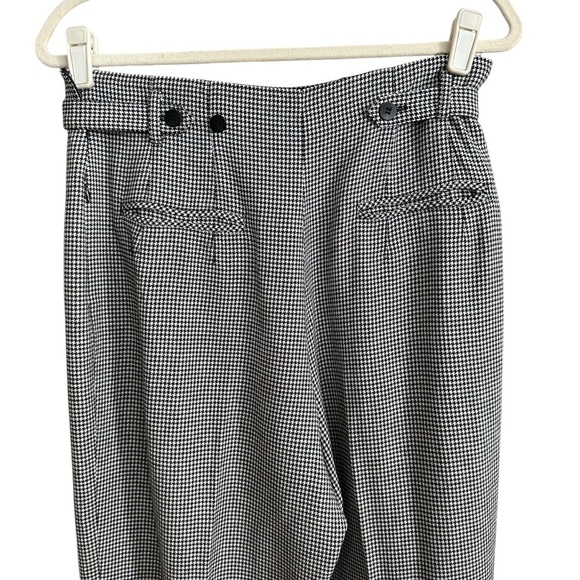 ANN TAYLOR Vintage 90s Wool Blend Houndstooth Trousers Tapered Leg High Rise 14 - Picture 8 of 16